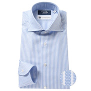 Tokyo Slim Fit - 義式寬角領海島棉皇家牛津布條紋襯衫｜藍色