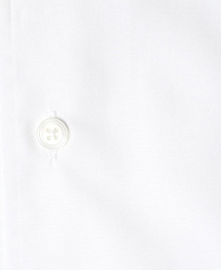 棉麻一片領義式襯衫 White