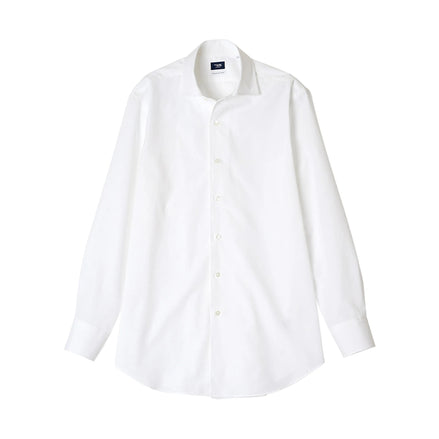 棉麻一片領義式襯衫 White