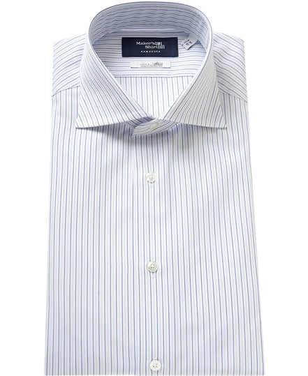 Tokyo Slim Fit - 義式寬角領多重條紋免燙襯衫