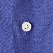 比利時亞麻休閒襯衫休閒襯衫 Indigo