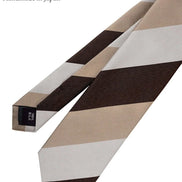 Tie Yamanashi Fabric Beige / Ecru / Brown Stripe