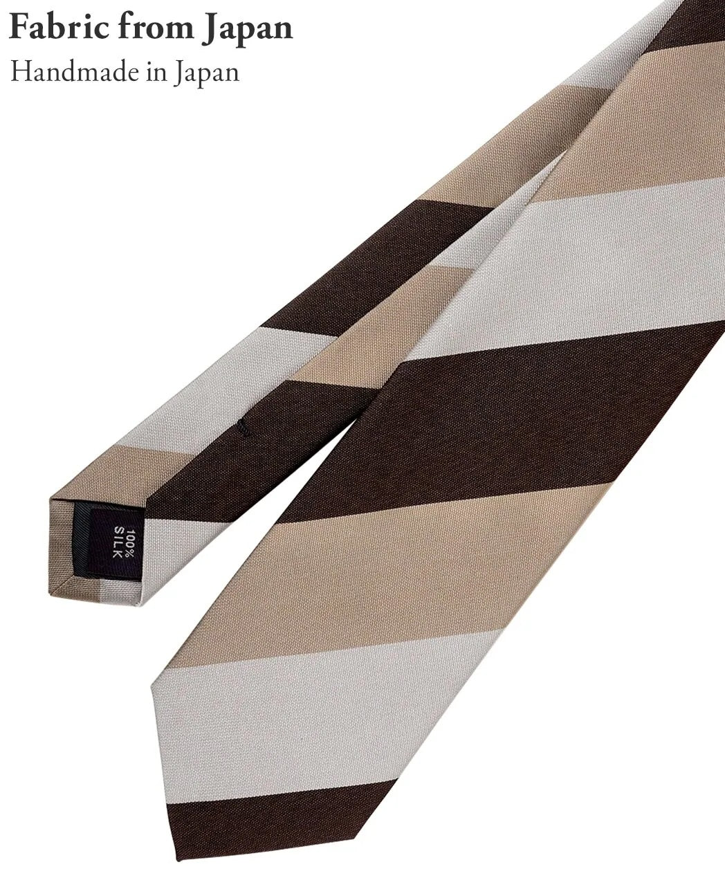Tie Yamanashi Fabric Beige / Ecru / Brown Stripe
