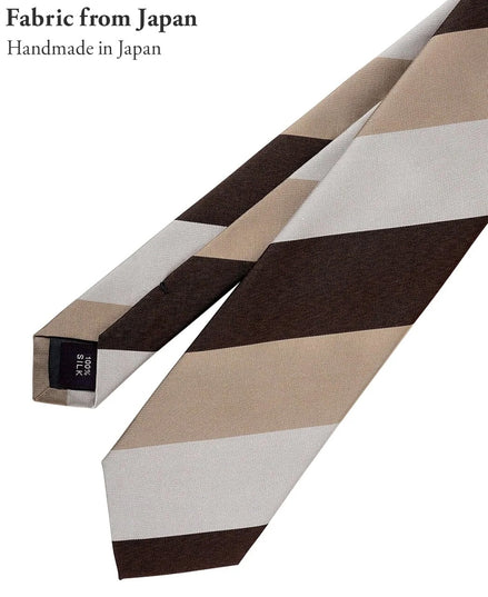 Tie Yamanashi Fabric Beige / Ecru / Brown Stripe
