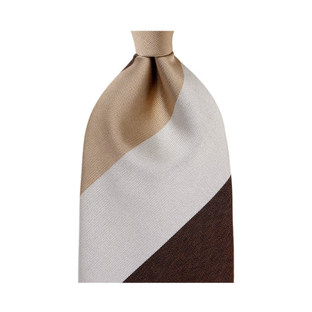 Tie Yamanashi Fabric Beige / Ecru / Brown Stripe