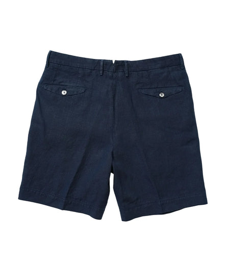 Napoli 亞麻雙摺短褲 Navy