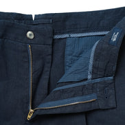 Napoli 亞麻雙摺短褲 Navy