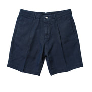 Napoli 亞麻雙摺短褲 Navy