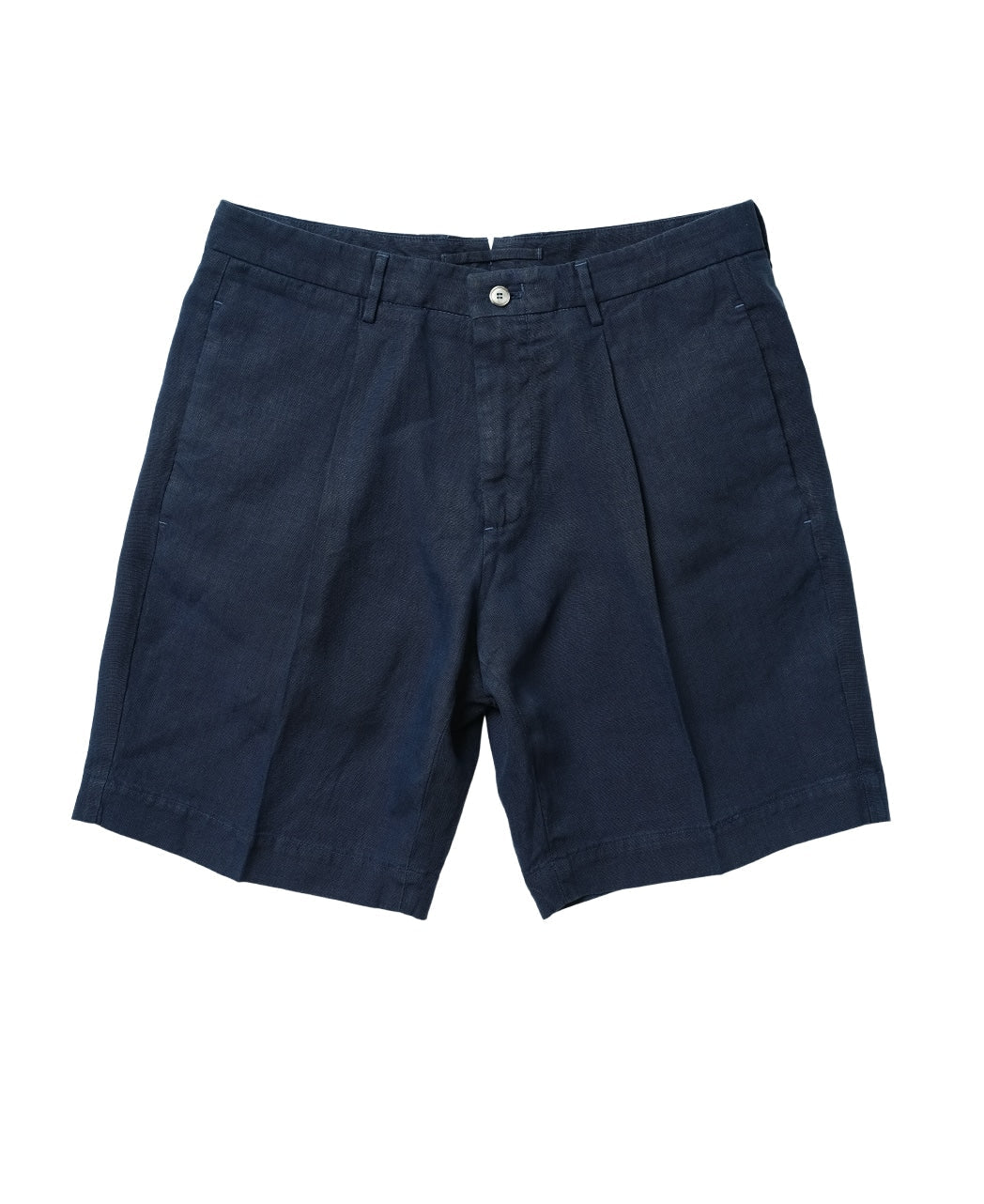 Napoli 亞麻雙摺短褲 Navy