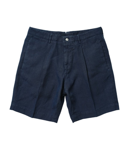 Napoli 亞麻雙摺短褲 Navy