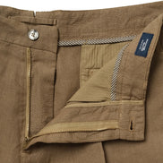 Napoli 亞麻雙摺短褲 Brown