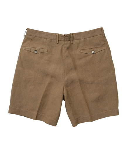 Napoli 亞麻雙摺短褲 Brown