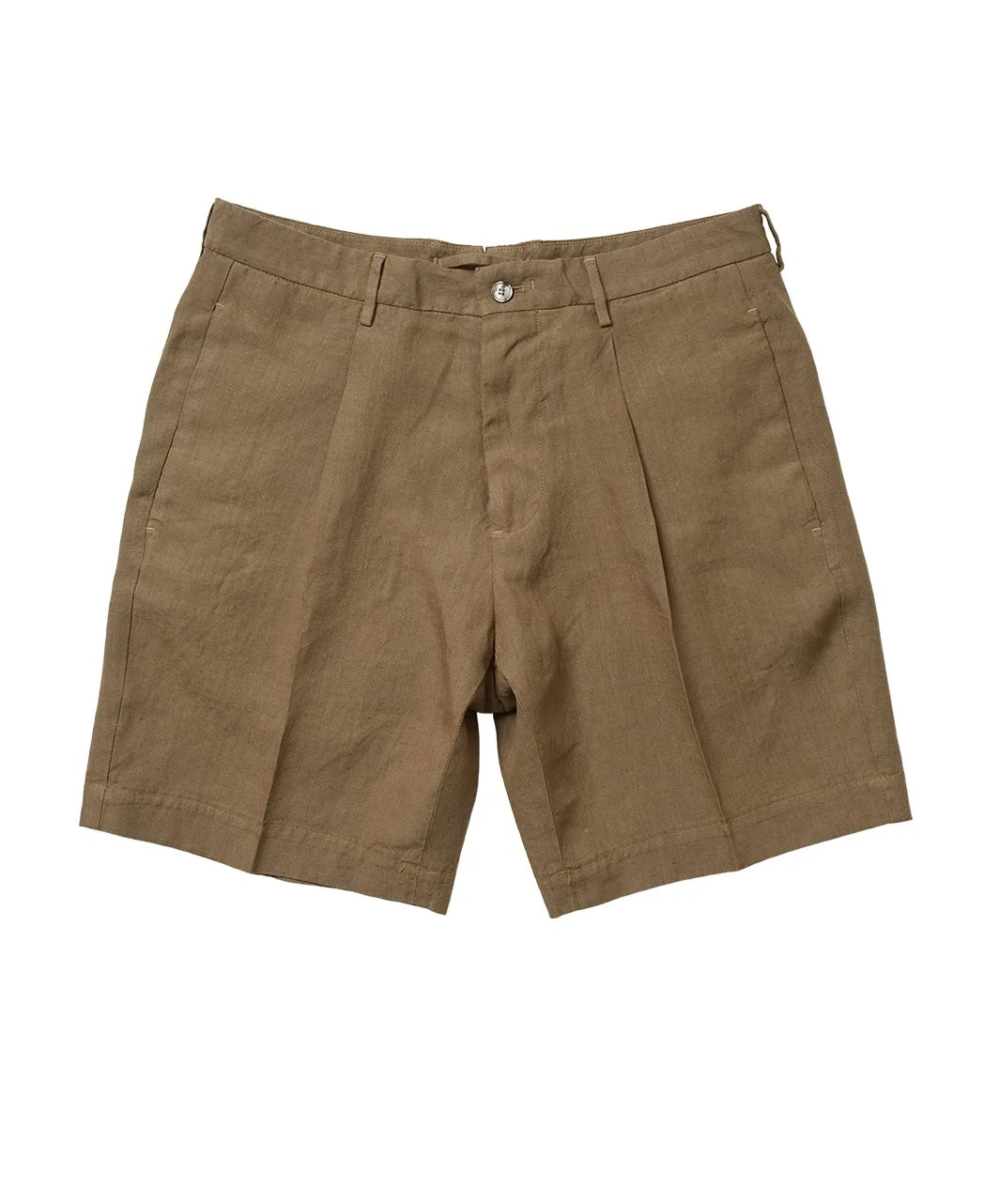 Napoli 亞麻雙摺短褲 Brown