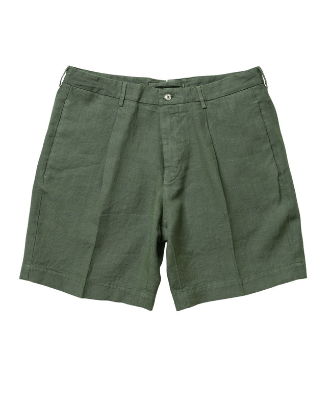 Napoli 亞麻雙摺短褲 Green