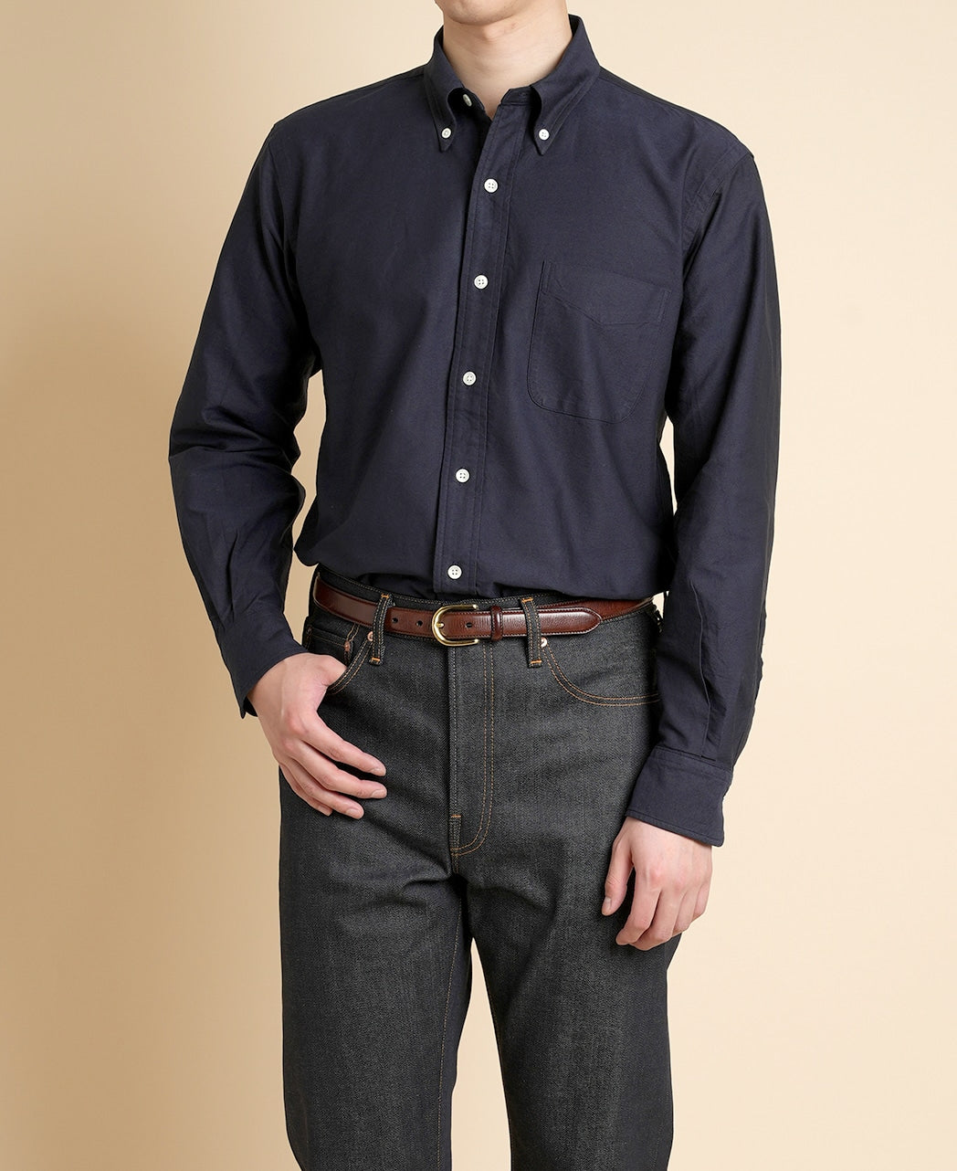Vintage Ivy 海軍藍 Oxford 鈕扣領襯衫