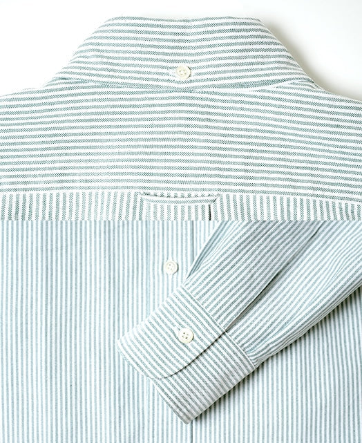 Vintage Ivy 綠色條紋 Oxford 鈕扣領襯衫