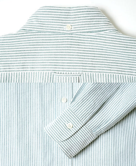 Vintage Ivy 綠色條紋 Oxford 鈕扣領襯衫