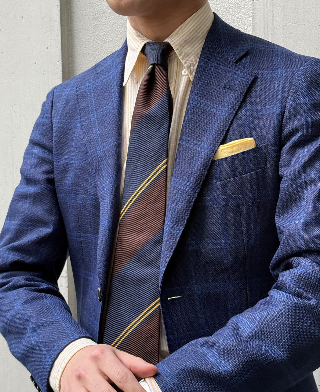 Vintage Ivy 黃色條紋 Oxford 鈕扣領襯衫