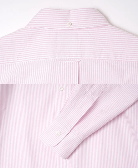 Vintage Ivy 粉紅條紋 Oxford 鈕扣領襯衫