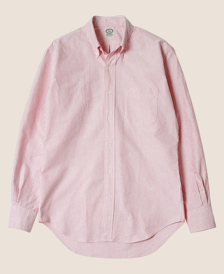 Vintage Ivy 粉紅條紋 Oxford 鈕扣領襯衫