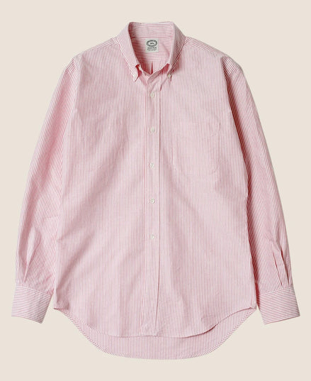 Vintage Ivy 粉紅條紋 Oxford 鈕扣領襯衫