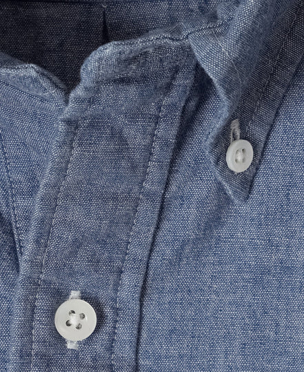 Vintage Ivy 5.5oz 藍色 Chambray 套頭鈕扣領襯衫
