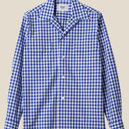 Kamakura Classics 藍色 Gingham Check 復古開領襯衫