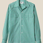 Kamakura Classics 綠色 Gingham Check 復古開領襯衫