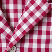 Kamakura Classics 紅色 Gingham Check 復古開領襯衫