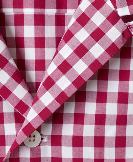 Kamakura Classics 紅色 Gingham Check 復古開領襯衫