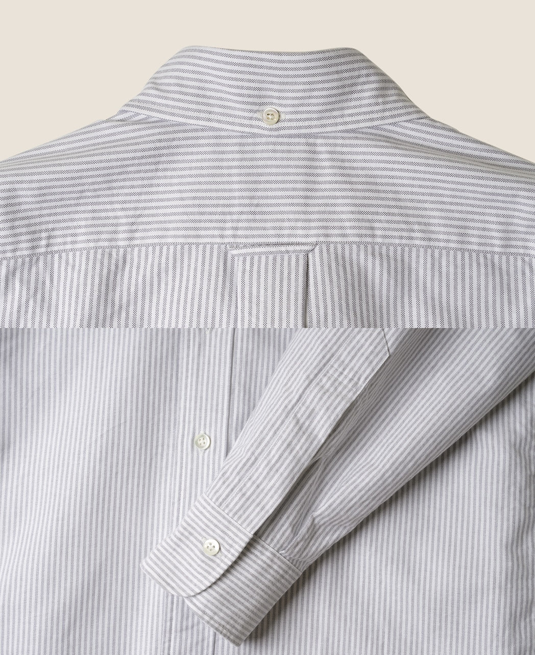 Vintage Ivy 灰色條紋 Oxford 鈕扣領襯衫