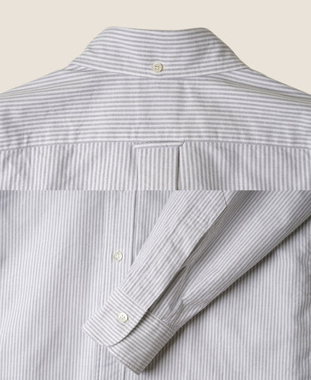 Vintage Ivy 灰色條紋 Oxford 鈕扣領襯衫