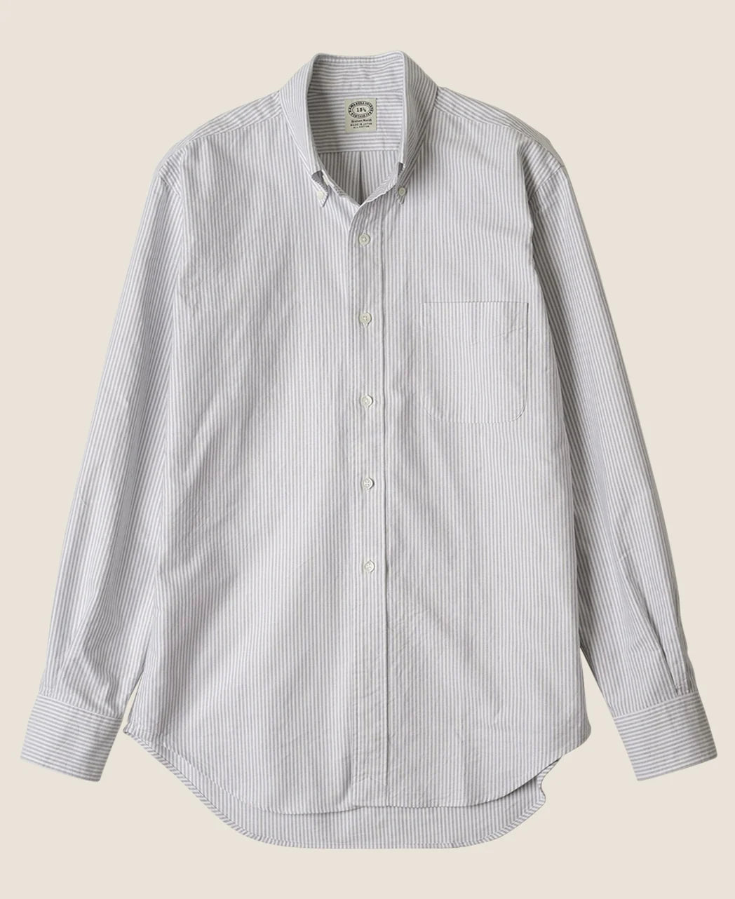 Vintage Ivy 灰色條紋 Oxford 鈕扣領襯衫