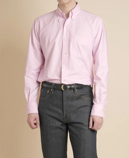 Vintage Ivy 粉紅色 Oxford 鈕扣領襯衫