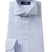 Tokyo Slim Fit - 寬角領冰棉府綢棉條紋襯衫