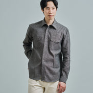 雙口袋Black Chambray 工裝襯衫