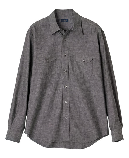 雙口袋Black Chambray 工裝襯衫