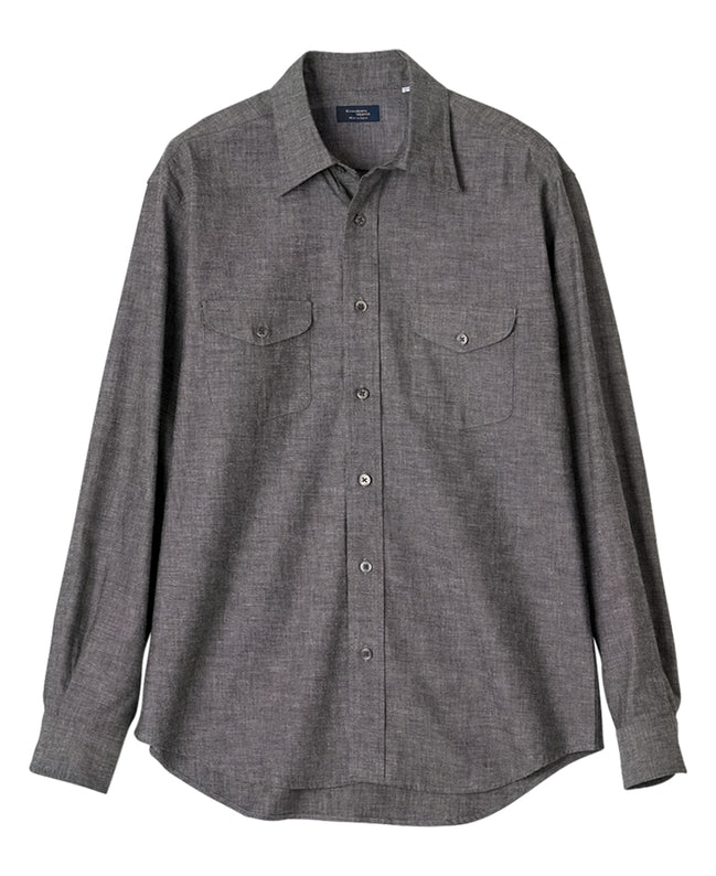 雙口袋Black Chambray 工裝襯衫